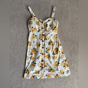 No Boundaries Yellow and White Floral Mini Dress